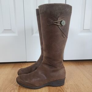 Teva Jade Cove Tall Knee Boots Women's 8 39 Dark Brown Leather